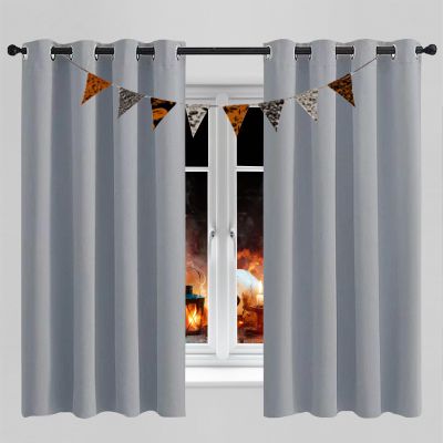 LONGCAO Blackout Curtains 170 x 230 cm, Thermal Curtains with Metal Grommets, Light Gray