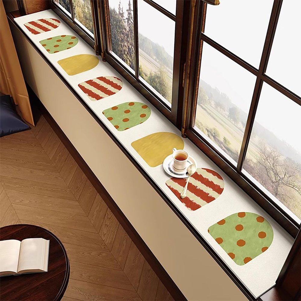 Decorative Patterned Window Sill Mat, Waterproof Scratch-Resistant Cover for Dogs and Cats, Style A, 150 x 15 cm (59 x 6 in)