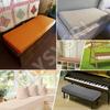 ELYSYSRL Removable Bench Cushion Cover with Zipper, Dark Gray, 35 x 120 x 5 cm view 2