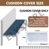 ELYSYSRL Removable Bench Cushion Cover with Zipper, Dark Gray, 35 x 120 x 5 cm view 3