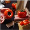 Homoyoyo 2-Piece 200 ml Ceramic Storage Jars, Orange Persimmon Shape view 2