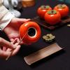 Homoyoyo 2-Piece 200 ml Ceramic Storage Jars, Orange Persimmon Shape view 3
