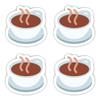 Laminated Stickers: 75 mm, 4-Pack – Large Emoticon Coffee Cup view 1