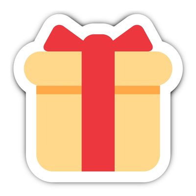 Laminated Gift Emoji Sticker, 300 mm, 1 Piece