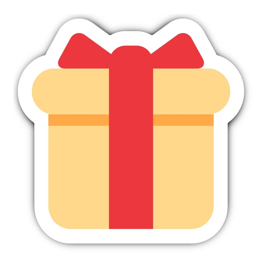 Laminated Gift Emoji Sticker, 300 mm, 1 Piece