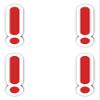 Stickers: 150 mm, 4 pcs. – Red Exclamation Mark Emoticon Safety Sign view 1