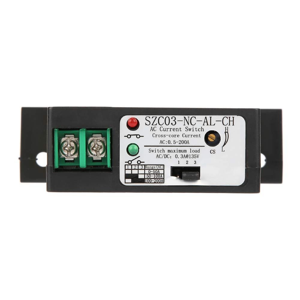 AC Current Detection Switch, Adjustable LED Display, Self-Powered, 0.5–200 A, SZC03-NC-AL-CH