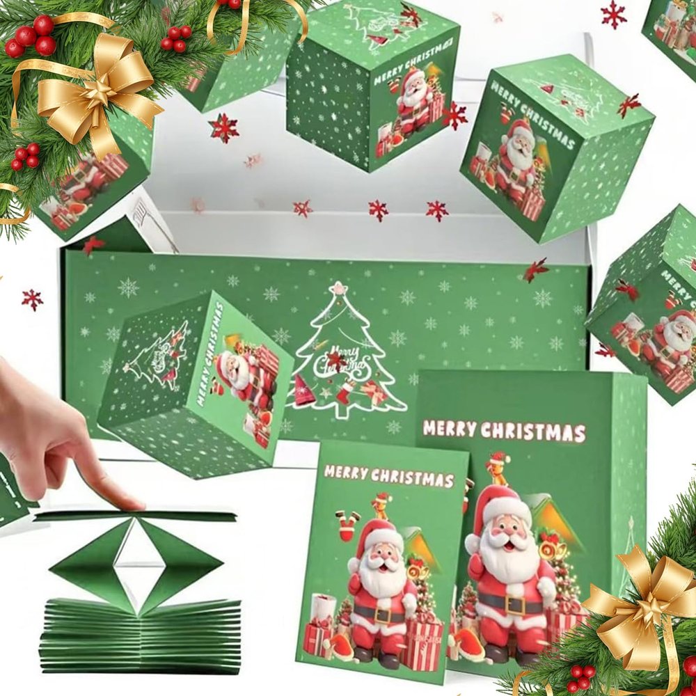 Explosion of Surprise Gift Boxes, Explosive Pop-Up Surprise Gift Box for Money, Red Christmas Surprise Box, Pop-Up Explosion Gift Box (Grn6 Pop-Up Boxes)