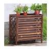 Outdoor Air Conditioner Cover, Vintage Wooden Privacy Screen, Weather-Resistant, 80 x 32 x 70 cm view 1