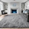 ZHIQXUE Shaggy Rug, 80 x 150 cm, Non-Slip, Washable, Soft, Light Gray view 2