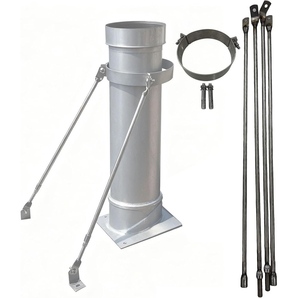 Generic Stainless Steel Roof Chimney Pipe Support Bracket for 4-Inch Wood Stove Pipes