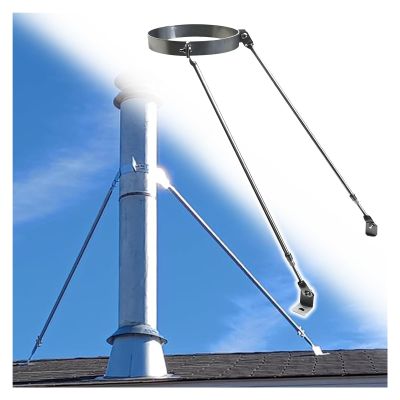 Roof Chimney Support Bracket, Wind-Resistant Removable Chimney Pipe Bracket, 15.5 cm (6 1/16 in) Ring Diameter