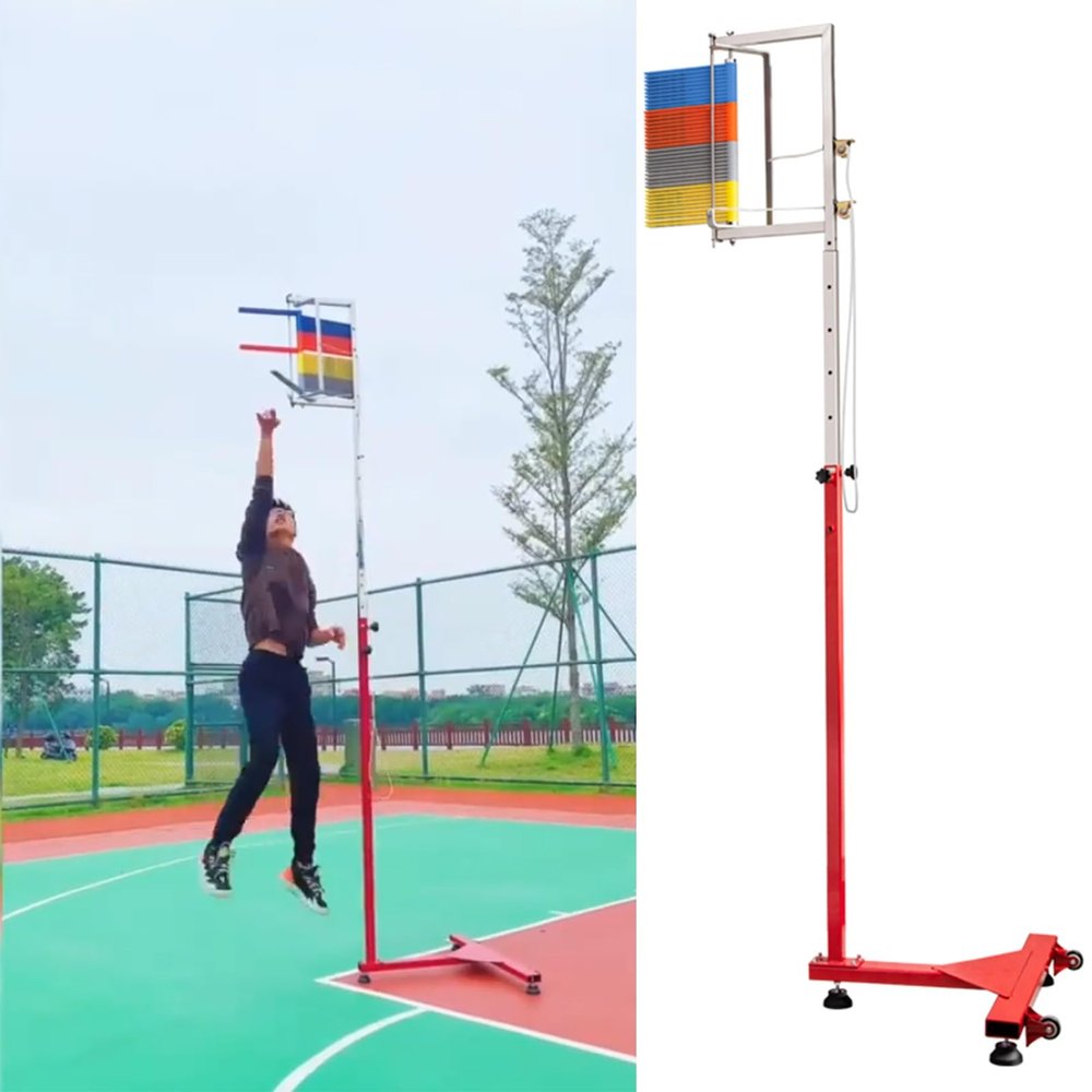 Professional Vertical Jump Tester with Wheels, Adjustable 1.7–3.7 m