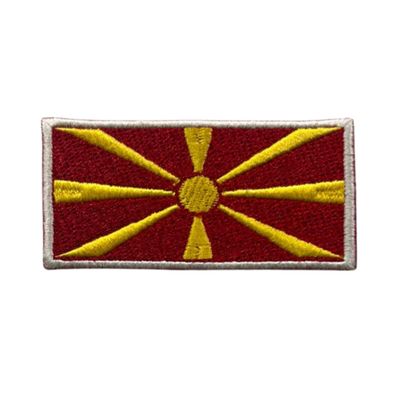 North Macedonia Flag Patches, 3 × 2 cm, Embroidered Iron-On/Sew-On Set