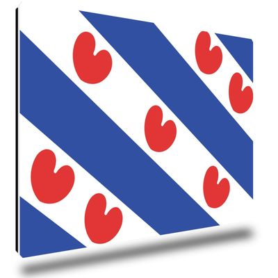 TRIOSK Friesland Flag Refrigerator Magnet, 85 x 55 mm, Strong Rectangular Travel Souvenir Gift