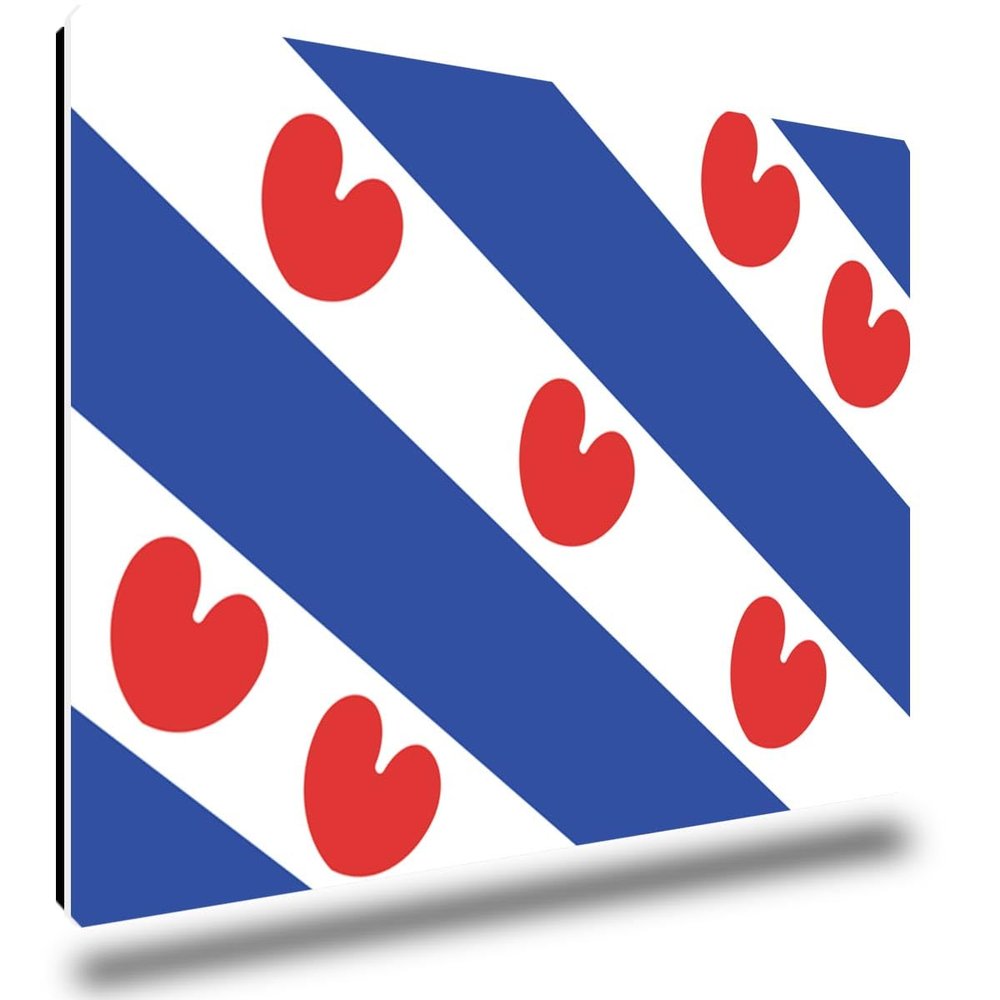 TRIOSK Friesland Flag Refrigerator Magnet, 85 x 55 mm, Strong Rectangular Travel Souvenir Gift