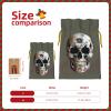 Printed Skull Gift Bags with Drawstring, Christmas Candy Bags, M, Yellow Christmas Ribbon view 4