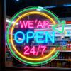 We're Open 24/7 Neon Sign, USB (5 V), 33 x 33 cm view 1