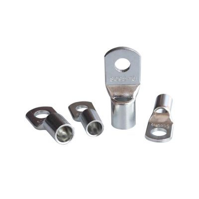 10 SC-Type Copper Wire Terminals, Silver-Colored, 6–12 mm Hole ID, Crimp Cable Connectors (SC10-6)