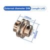 GRASAKY 1-Piece D56 L45 Flexible CNC Motor Coupling, Aluminum Flange Coupler, Grooved Elastic Diaphragm Universal Joint, 10 mm to 17 mm view 2