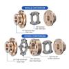 GRASAKY 1-Piece D56 L45 Flexible CNC Motor Coupling, Aluminum Flange Coupler, Grooved Elastic Diaphragm Universal Joint, 10 mm to 17 mm view 3