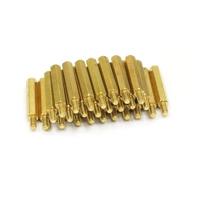 JIEYUZYUO 50-Pack M3 Brass Hex Standoff Spacers, Threaded Studs for Computer Motherboards, 14 mm