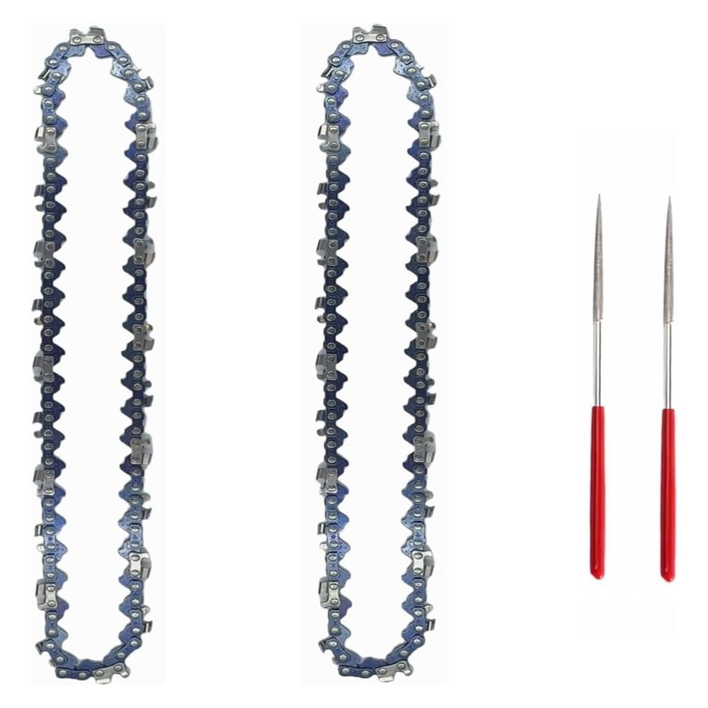 8-Inch Mini Steel Chainsaw Chain Set, 1/4-Inch Pitch, Semi-Chisel, 47 Drive Links, .043-Inch Gauge (1 Set)