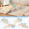 FANTASK 7-in-1 Indoor Wooden Climbing Set with Slide, Arch, Net, Ramp, Blocks & 2 Cars view 2