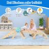 FANTASK 7-in-1 Indoor Wooden Climbing Set with Slide, Arch, Net, Ramp, Blocks & 2 Cars view 3