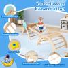 FANTASK 7-in-1 Indoor Wooden Climbing Set with Slide, Arch, Net, Ramp, Blocks & 2 Cars view 4