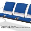 3-Seat Waiting Room Bench with Armrests, Brown view 4