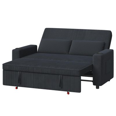 Devoko 2-Seater Sofa Bed, 160 cm Wide, Blue-Black