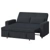 Devoko 2-Seater Sofa Bed, 160 cm Wide, Blue-Black view 1