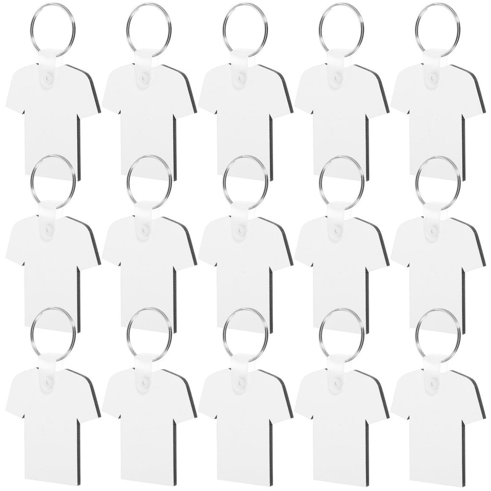 DEARMAMY White MDF Sublimation Keychain Blanks, 40 Pieces