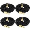 Premium Black Twisted Velvet Crowd-Control Rope, 4-Pack, 100 cm view 1