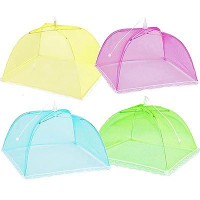 7-Piece Foldable Food Cover Set, Pop-Up Fly Protection (1 Large + 6 Small)