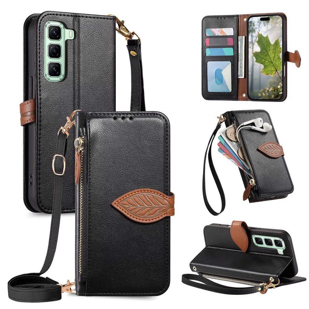 FERLAN Crossbody Wallet Case for Infinix Note 50 4G/50 Pro 4G, Black