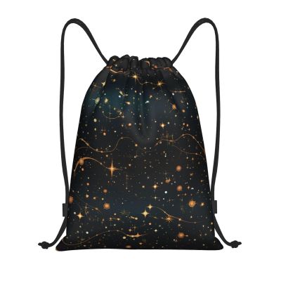 Unisex Star and Constellation Drawstring Backpack, 36 x 42 cm