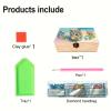 DIY Diamond Painting Rhinestone Decorative Storage Box, Partial-Drill Crystal Mosaic Wooden Organizer view 2