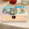 DIY Diamond Painting Rhinestone Decorative Storage Box, Partial-Drill Crystal Mosaic Wooden Organizer view 3