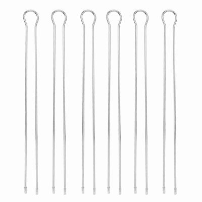 Grill Skewers, 6-Pack Double-Fork Flat Metal Kabob Skewers