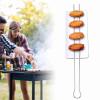 Grill Skewers, 6-Pack Double-Fork Flat Metal Kabob Skewers view 4