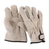 FACAIIO Outdoor Grill Gloves for Camping, Grilling, and Baking, Double-Layer Cowhide, Heat-Resistant, Yellow-Gray view 2