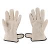 FACAIIO Outdoor Grill Gloves for Camping, Grilling, and Baking, Double-Layer Cowhide, Heat-Resistant, Yellow-Gray view 3
