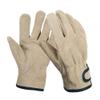 FACAIIO Outdoor Grill Gloves for Camping, Grilling, and Baking, Double-Layer Cowhide, Heat-Resistant, Yellow-Gray view 4