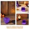 VANZACK Square Wooden Halloween Candy Bowl with Metal Handles view 3