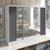 A&J MöbelLand VENA 3-Door Sliding-Door Wardrobe with Drawers and Mirror, 200 cm, White/Graphite view 1