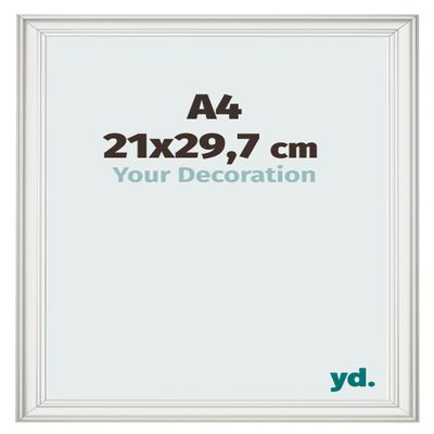 yd. A4 Picture Frame 21 x 29.7 cm, White Woodgrain - Lazio MDF Frame