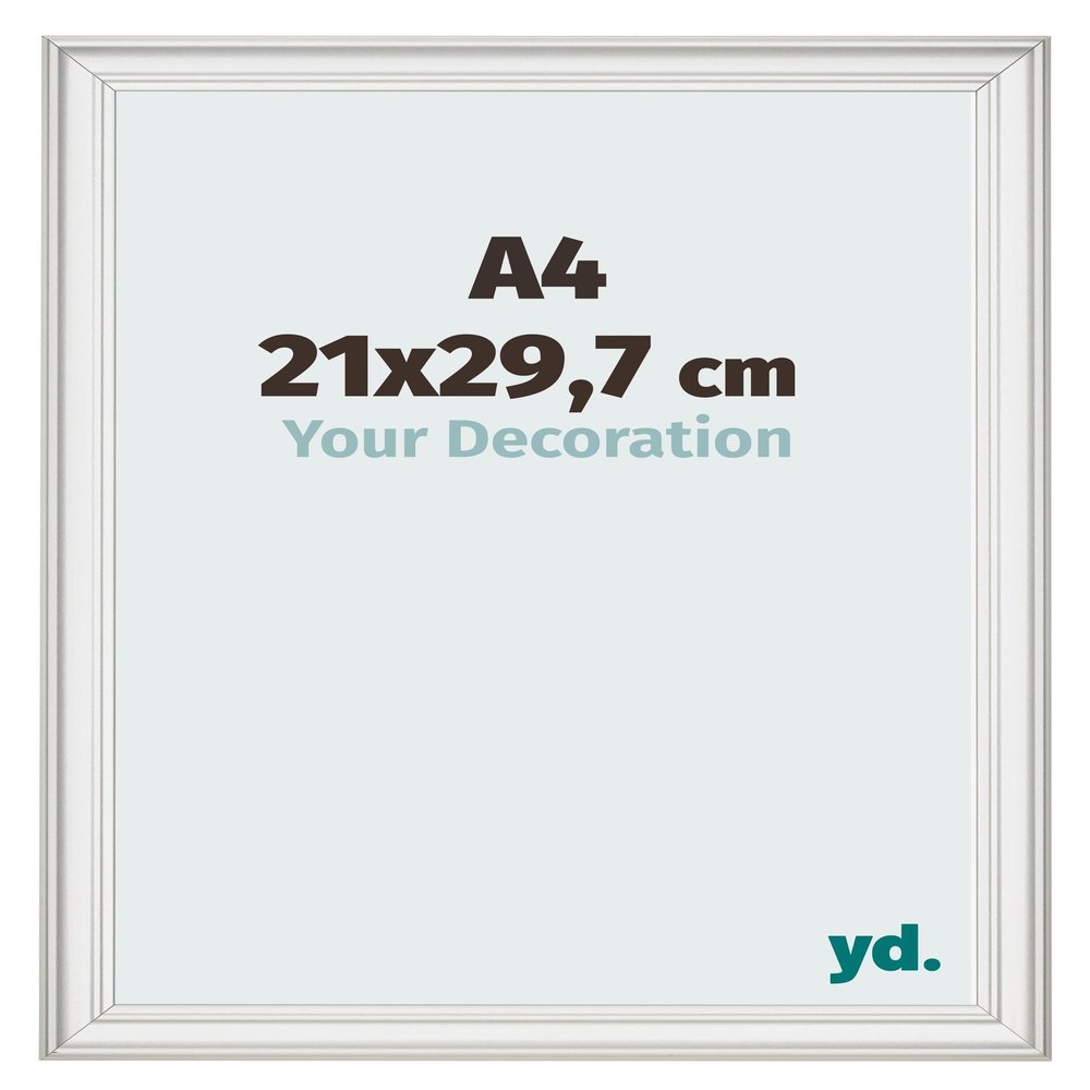 yd. A4 Picture Frame 21 x 29.7 cm, White Woodgrain - Lazio MDF Frame