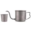 ERYUE Premium Ti Pour-Over Coffee Kettle with Folding Handle and Modern Design for Coffee Lovers (Kettle and Cup) view 1